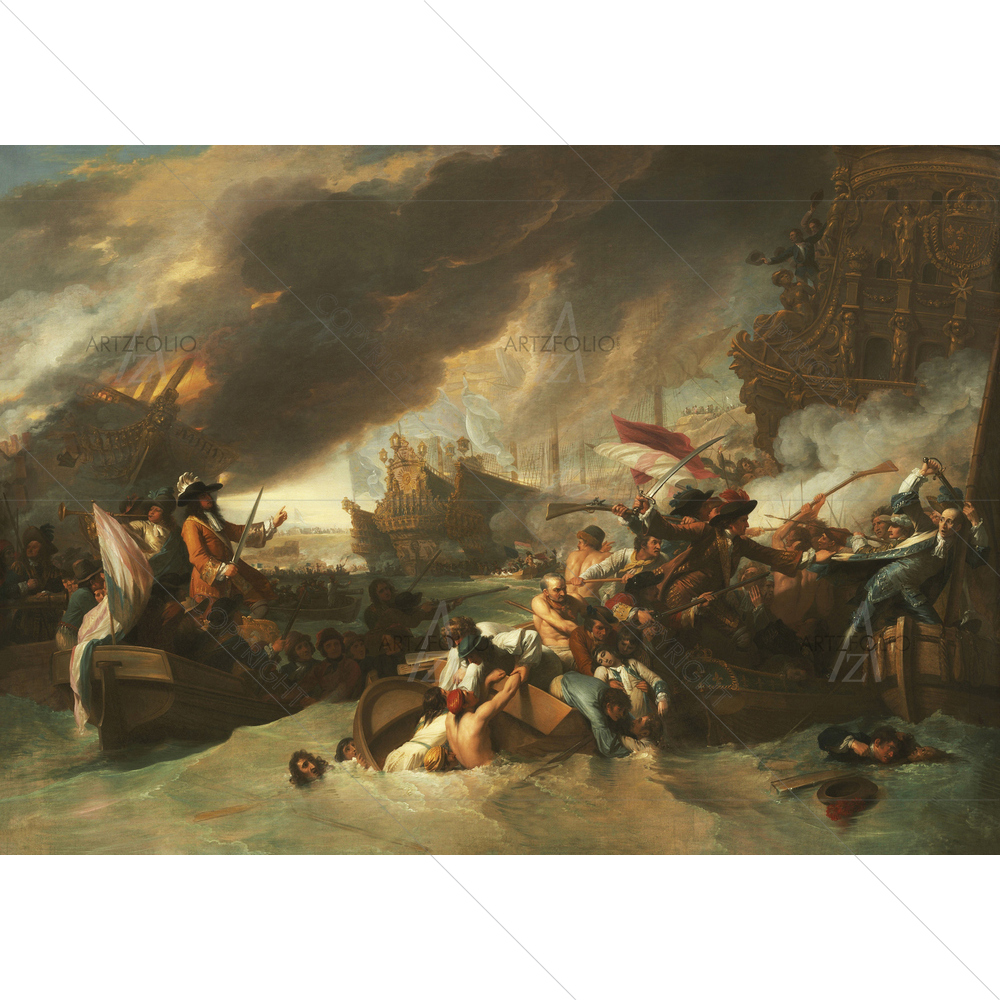 The Battle of La Hogue, Benjamin West, 1778 — American custom art by ArtzFolio