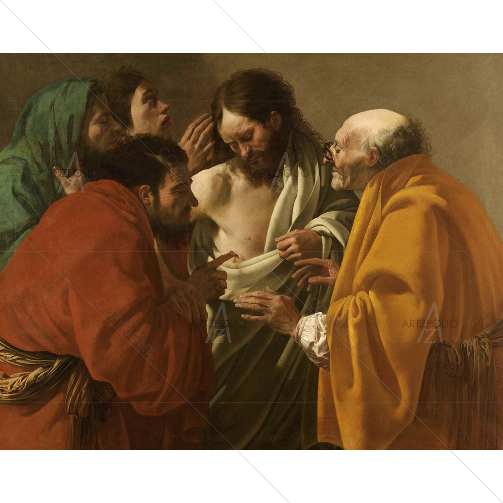 The Incredulity of Thomas, Hendrick Ter Brugghen, 1522 — custom-size art design 5011201