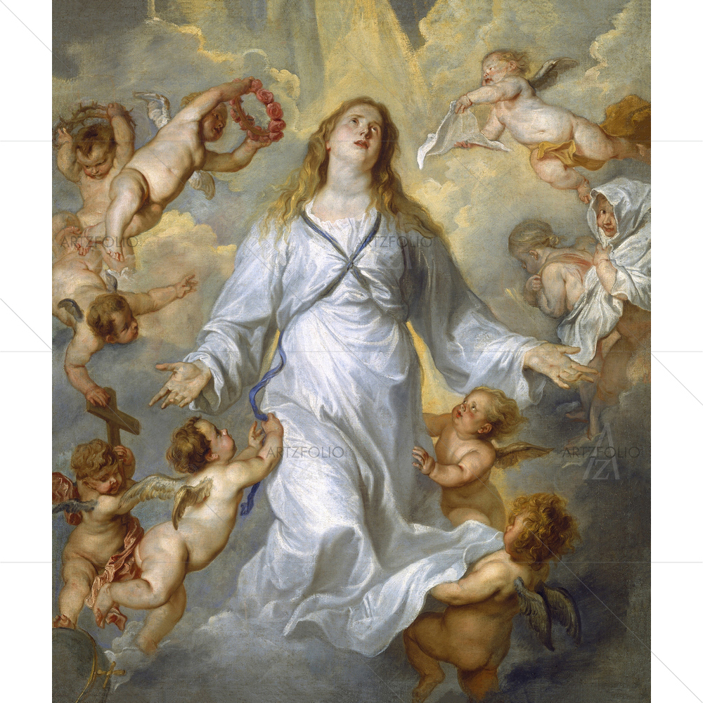 The Virgin as Intercessor, Anthony Van Dyck, 1628-29 — Devotional custom art by ArtzFolio