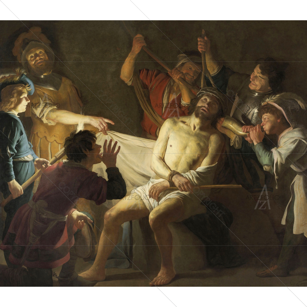 Christ Crowned with Thorns, Gerard Van Honthorst, 1622 — custom-size art design 5011205