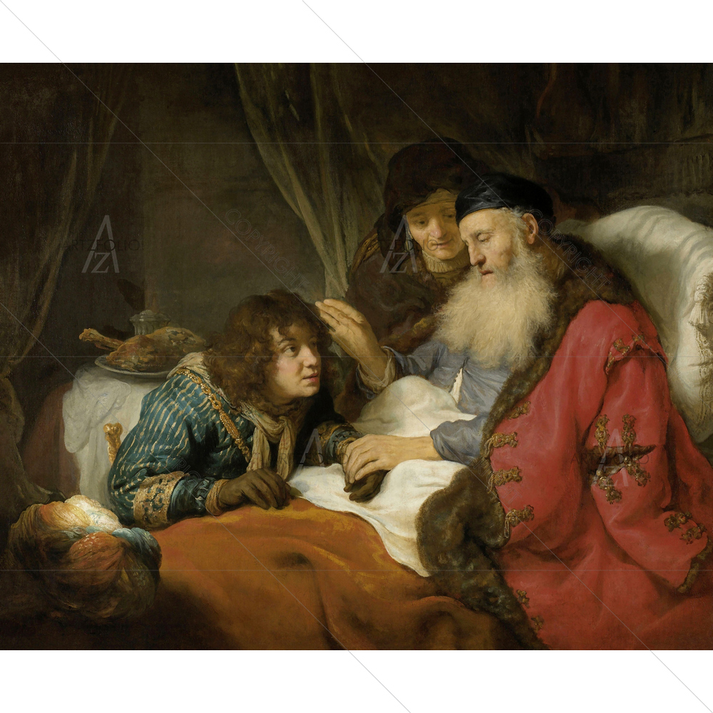 Isaac Blessing Jacob, Govert Flinck, 1638 — custom-size art design 5011210