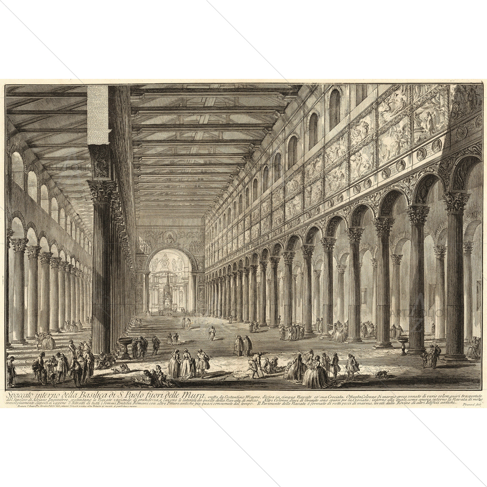 St. Paul Outside The Walls, Giovanni Battista Piranesi, 1748-49 — custom-size art design 5011213