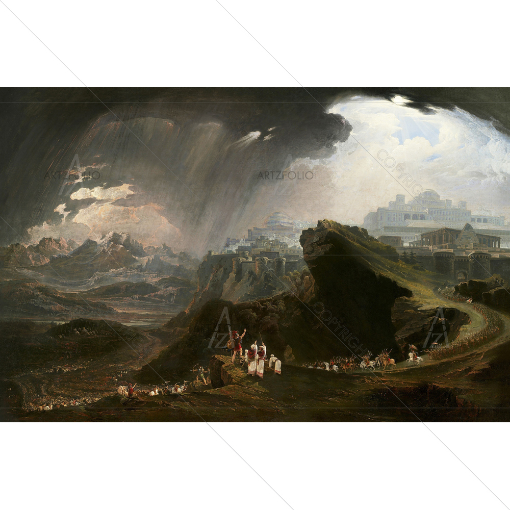 Joshua Commanding Sun to Stand Still upon Gibeon, John Martin, 1816 — custom-size art design 5011218