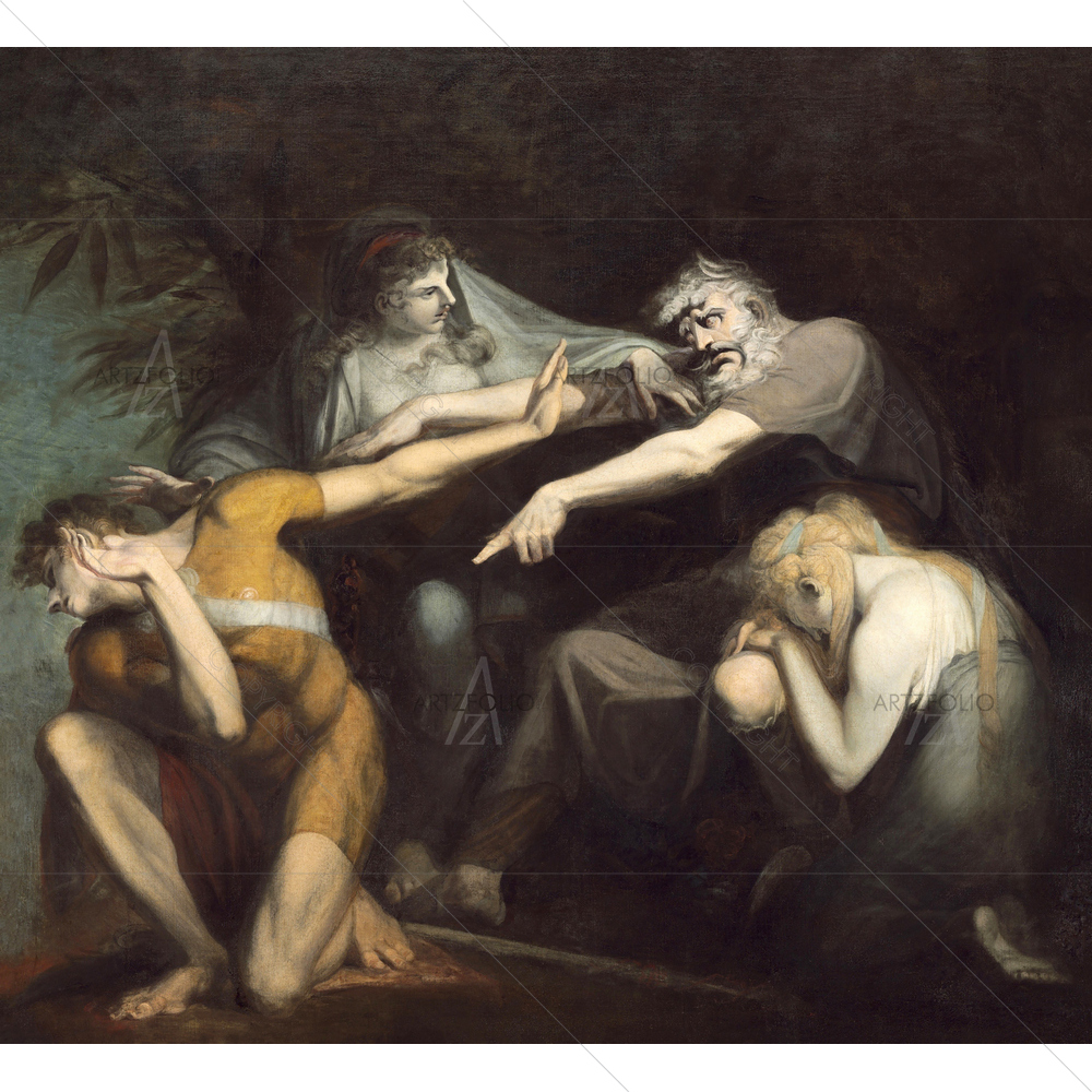 Oedipus Cursing his Soon, Henry Fuseli, 1786 — custom-size art design 5011221