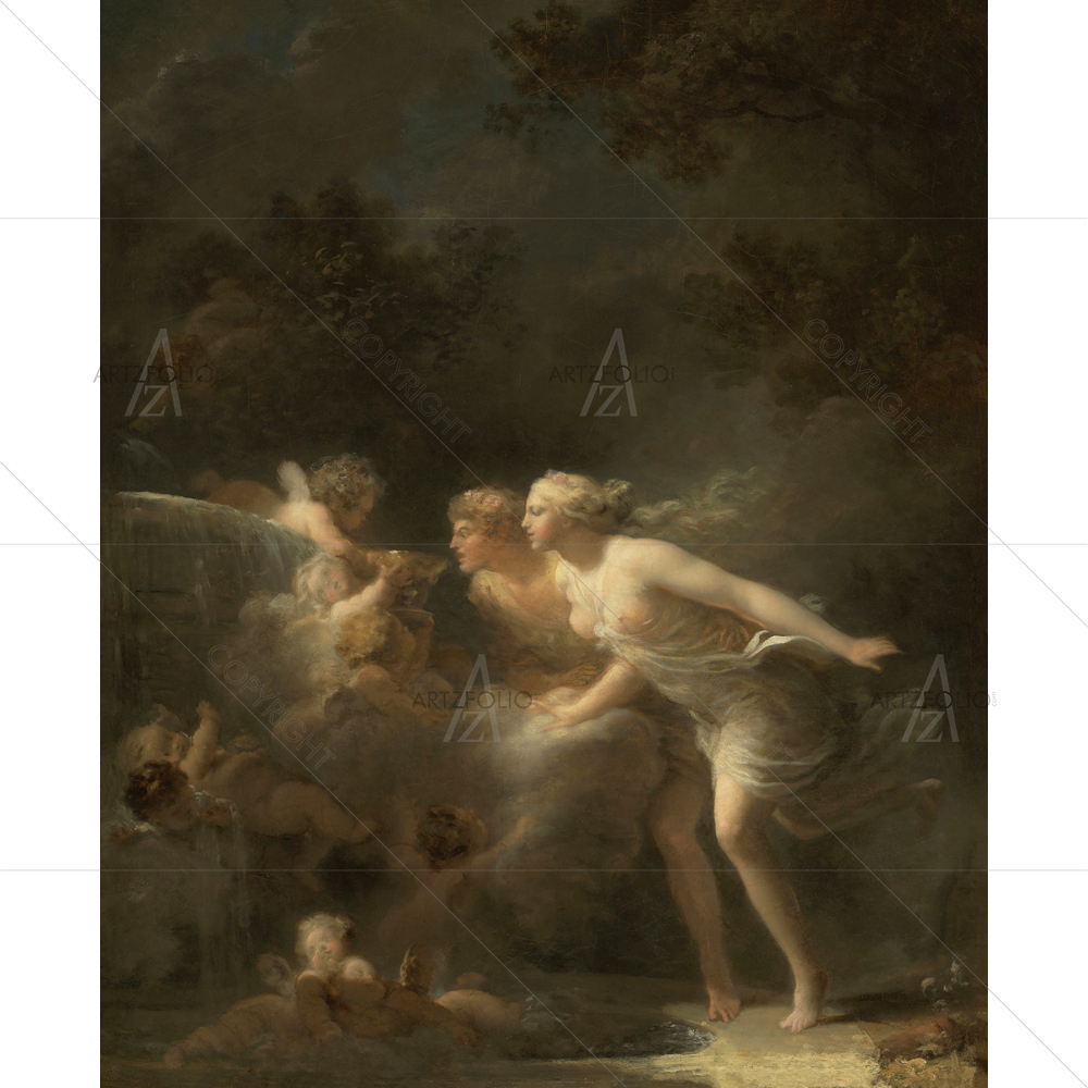 The Fountain of Love, Jean-Honore Fragonard, 1785 — custom-size art design 5011224
