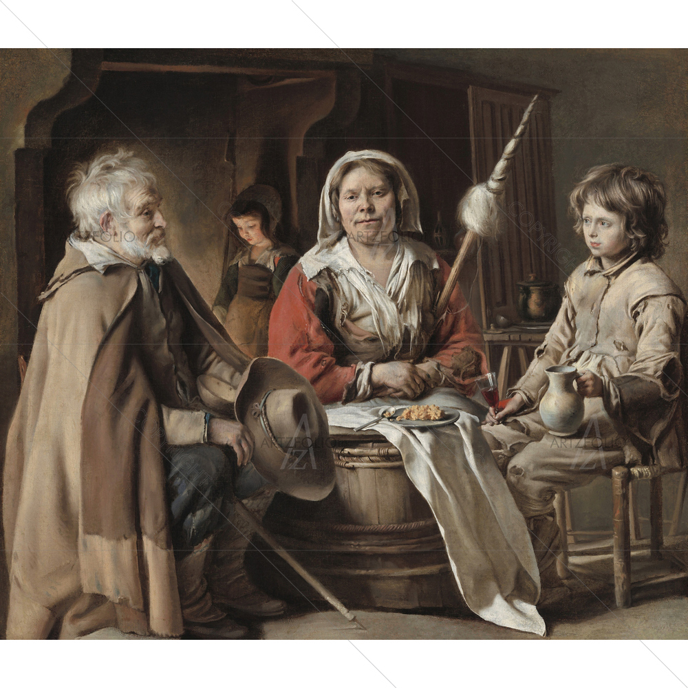 Peasant Interior, Louis Le Nain, 1645 — Baby custom art by ArtzFolio