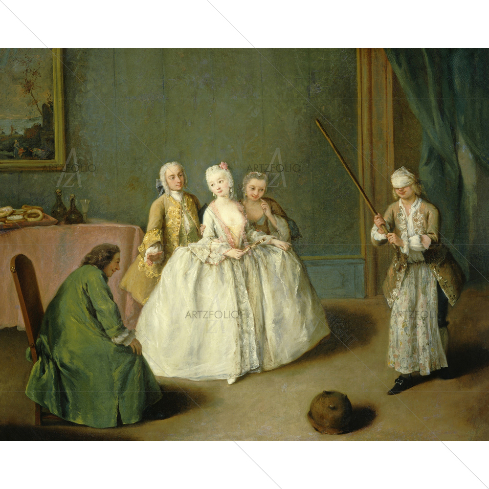 Game of Cooking Pot, Pietro Longhi, 1744 — custom-size art design 5011235