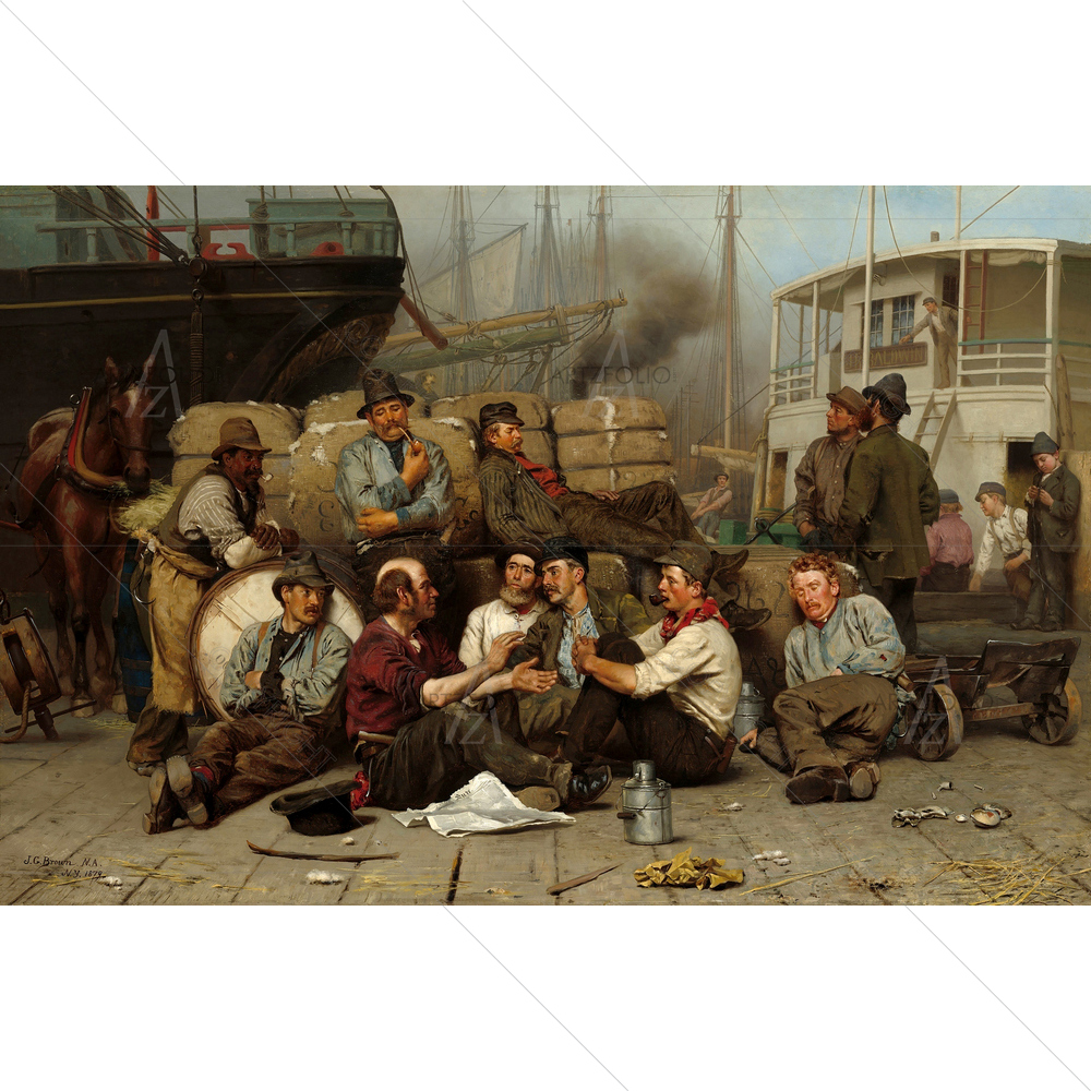 The Longshoremen's Noon, John George Brown, 1879 — custom-size art design 5011252
