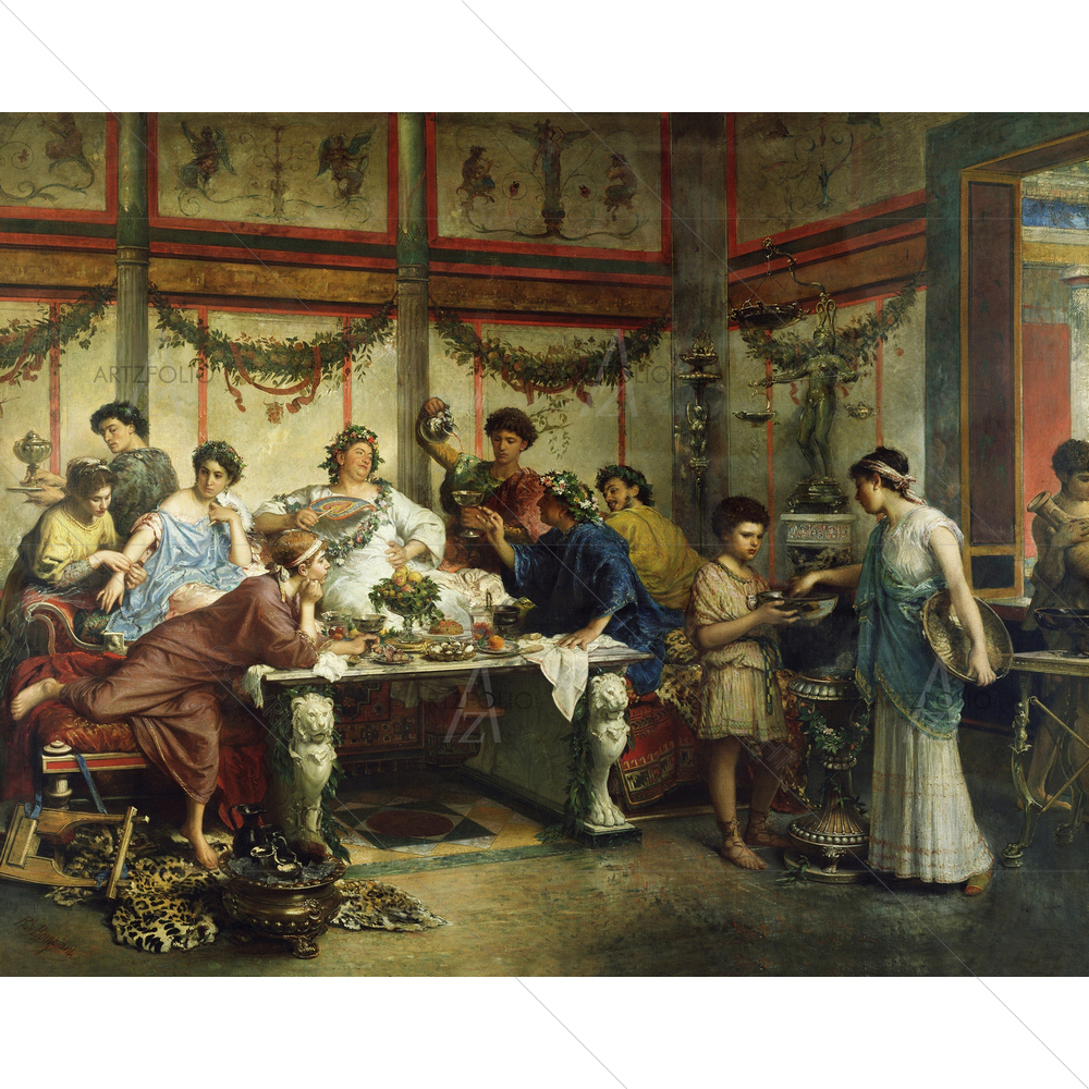 Roman Feast, Roberto Bompiani, 1885-99 — custom-size art design 5011257