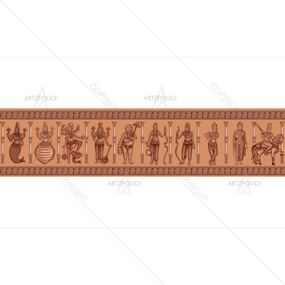 Hindu God Vishnu's Dashavatara — custom-size art design 5011275