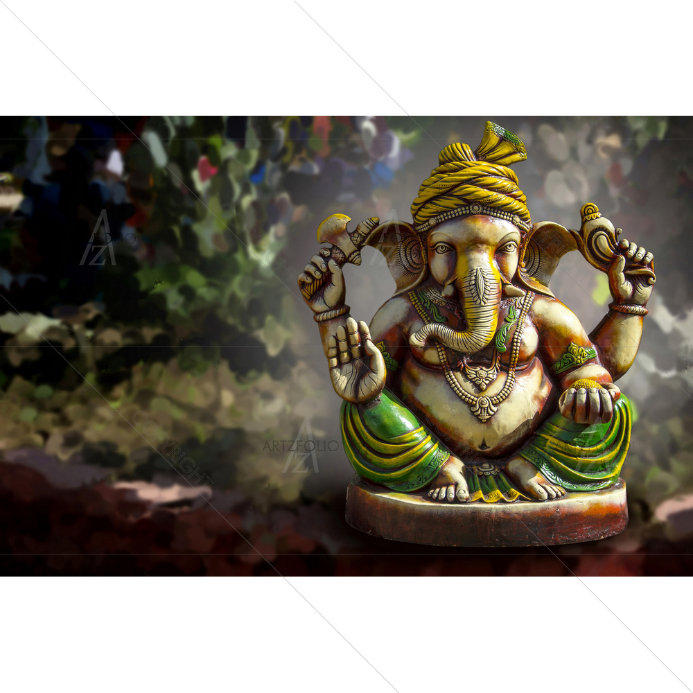Hindu God Ganesha D14 — Devotional custom art by ArtzFolio