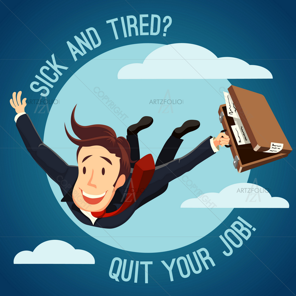 Quit Your Job Motivational Quote — custom-size art design 5011288