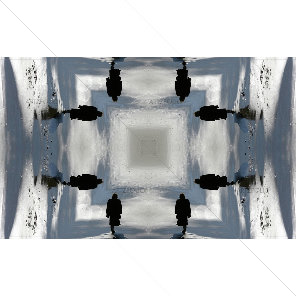 Woman Walking along Beach — custom-size art design 5011315