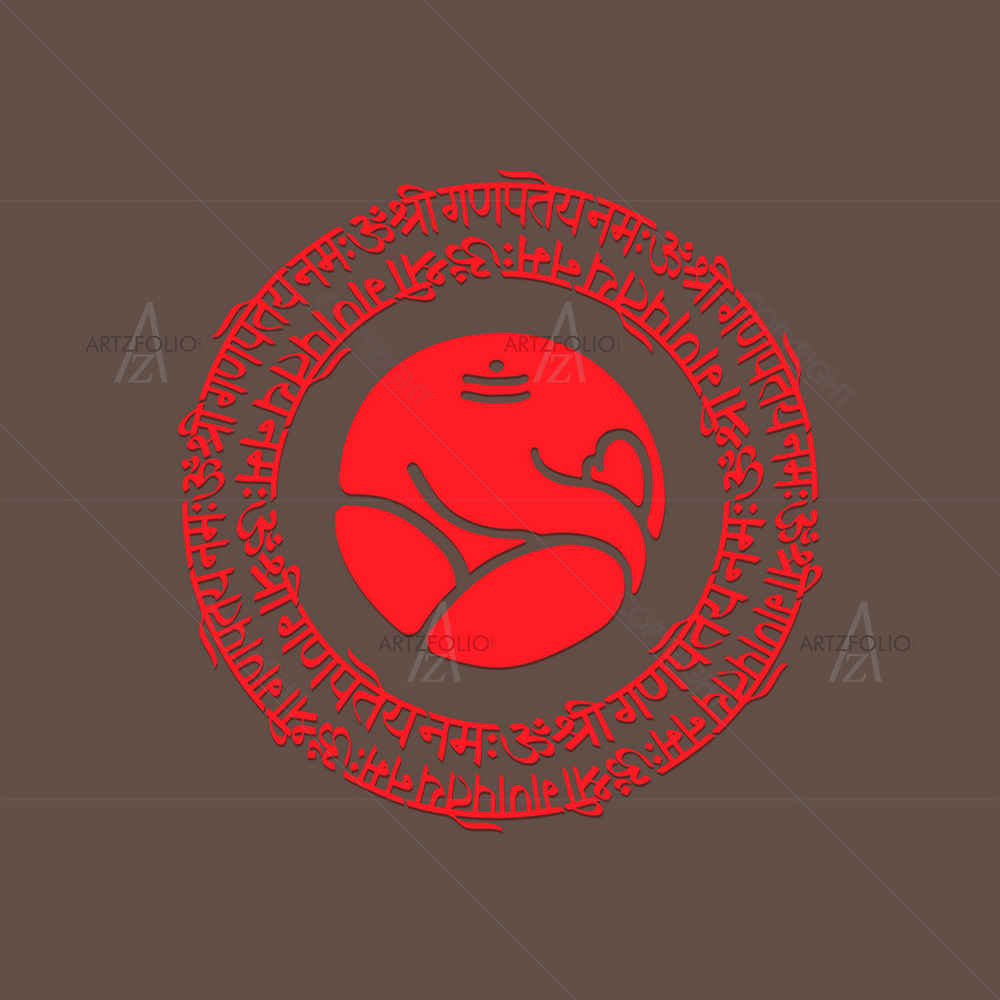 God Ganesh Seal Image — Devotional custom art by ArtzFolio