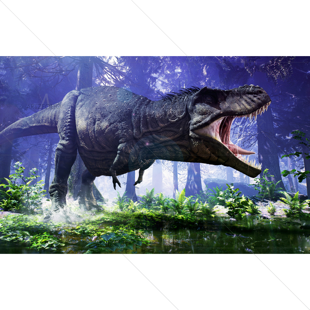 3D Dinosaur Rex Stomping — Ancient custom art by ArtzFolio