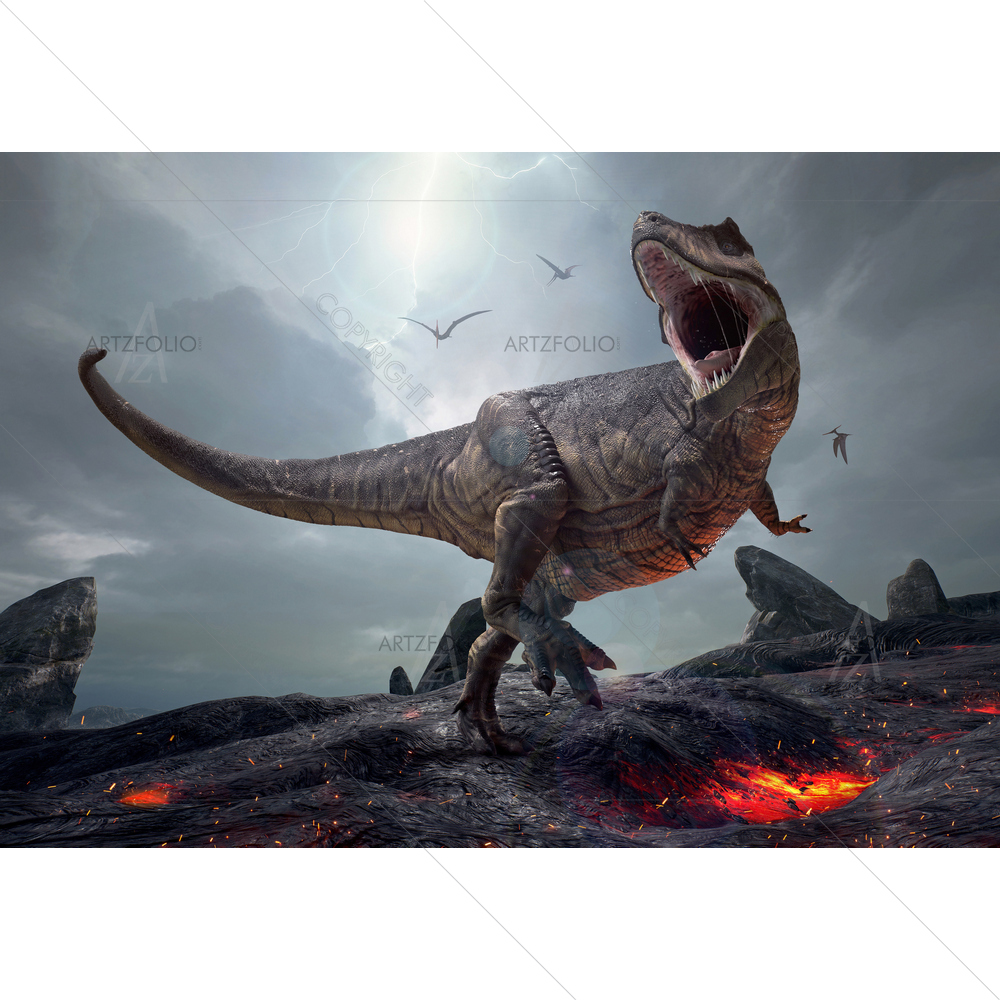 Dinosaurs King Tyrannosaurus Rex — Ancient custom art by ArtzFolio