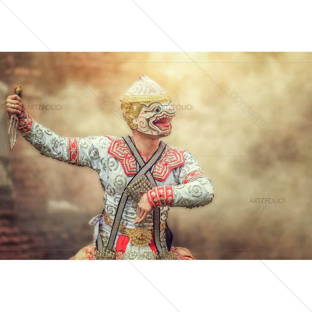 Thailand Dancing Culture, Hanuman in Ramayana — custom-size art design 5011340