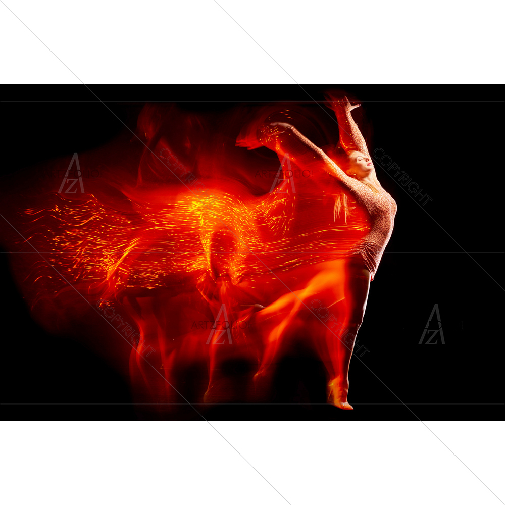 Dancer Woman in Red Sparkles — custom-size art design 5011347