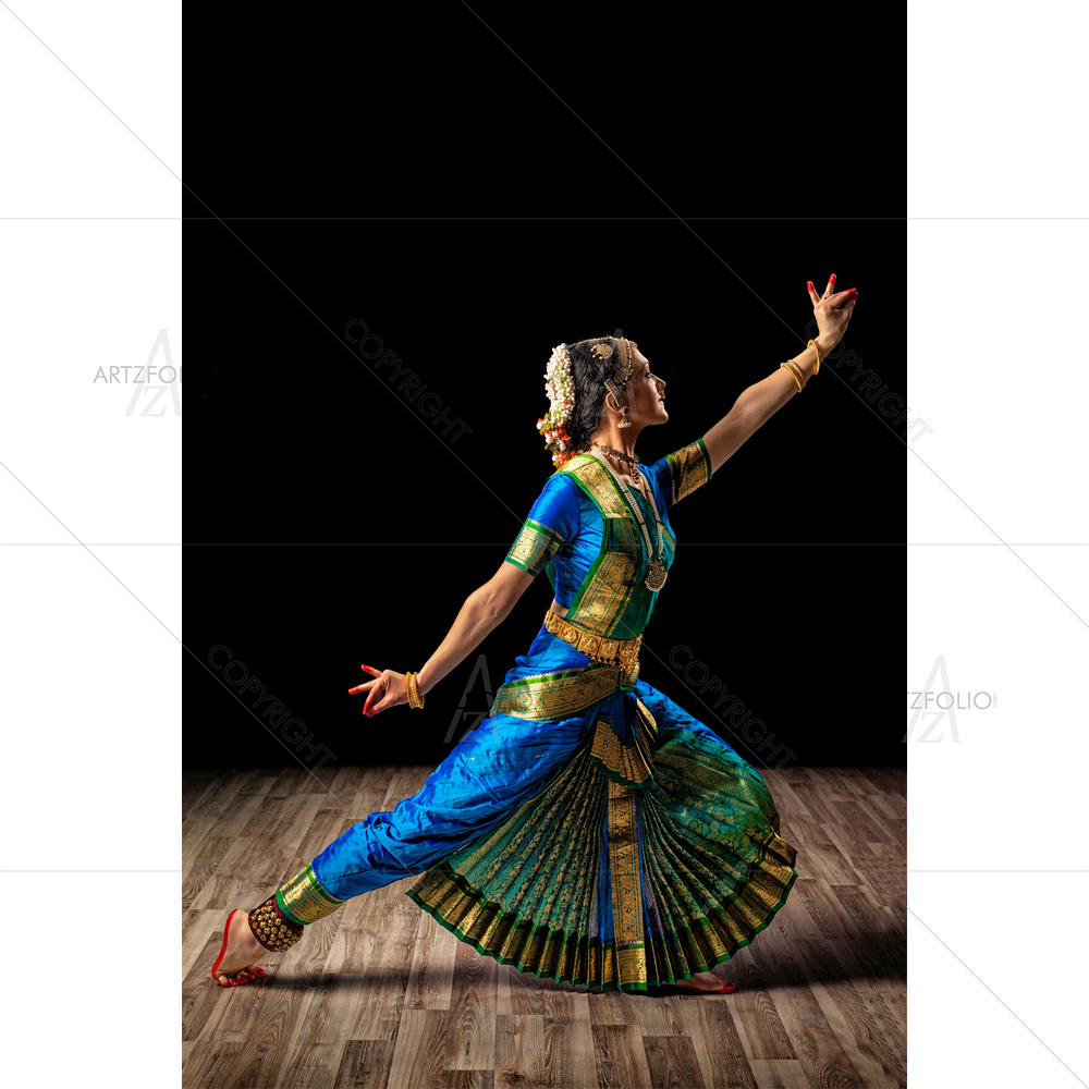 Woman Dancer Doing Bharatanatyam, Tamil Nadu — custom-size art design 5011383