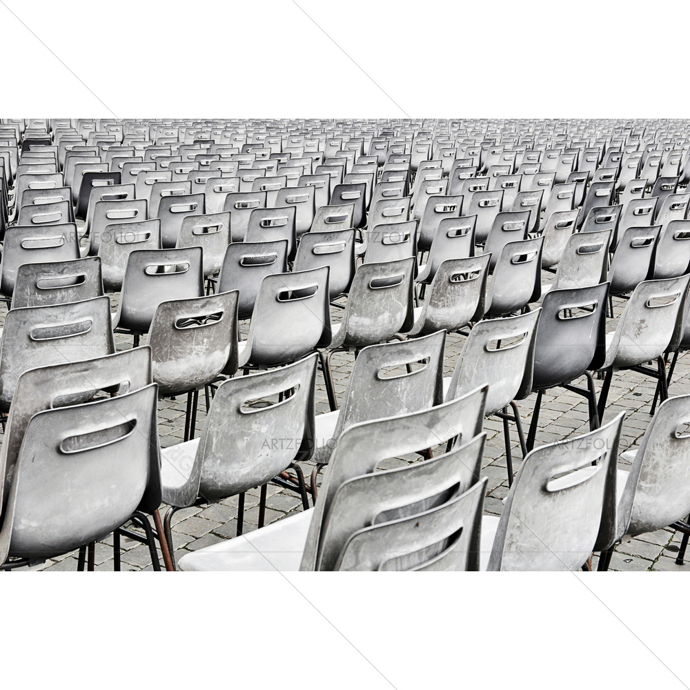 Black & White Empty Seats — Abstract custom art by ArtzFolio