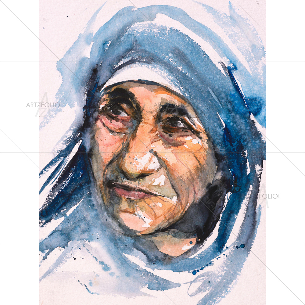 Mother Teresa Portrait — Devotional custom art by ArtzFolio