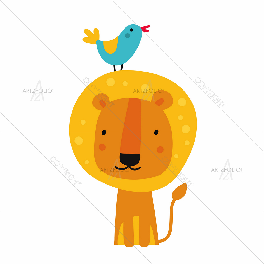 Cartoon Lion D1 — custom-size art design 5011416