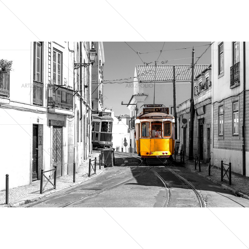 Yellow Tram, Lisbon, Portugal D1 — custom-size art design 5011417