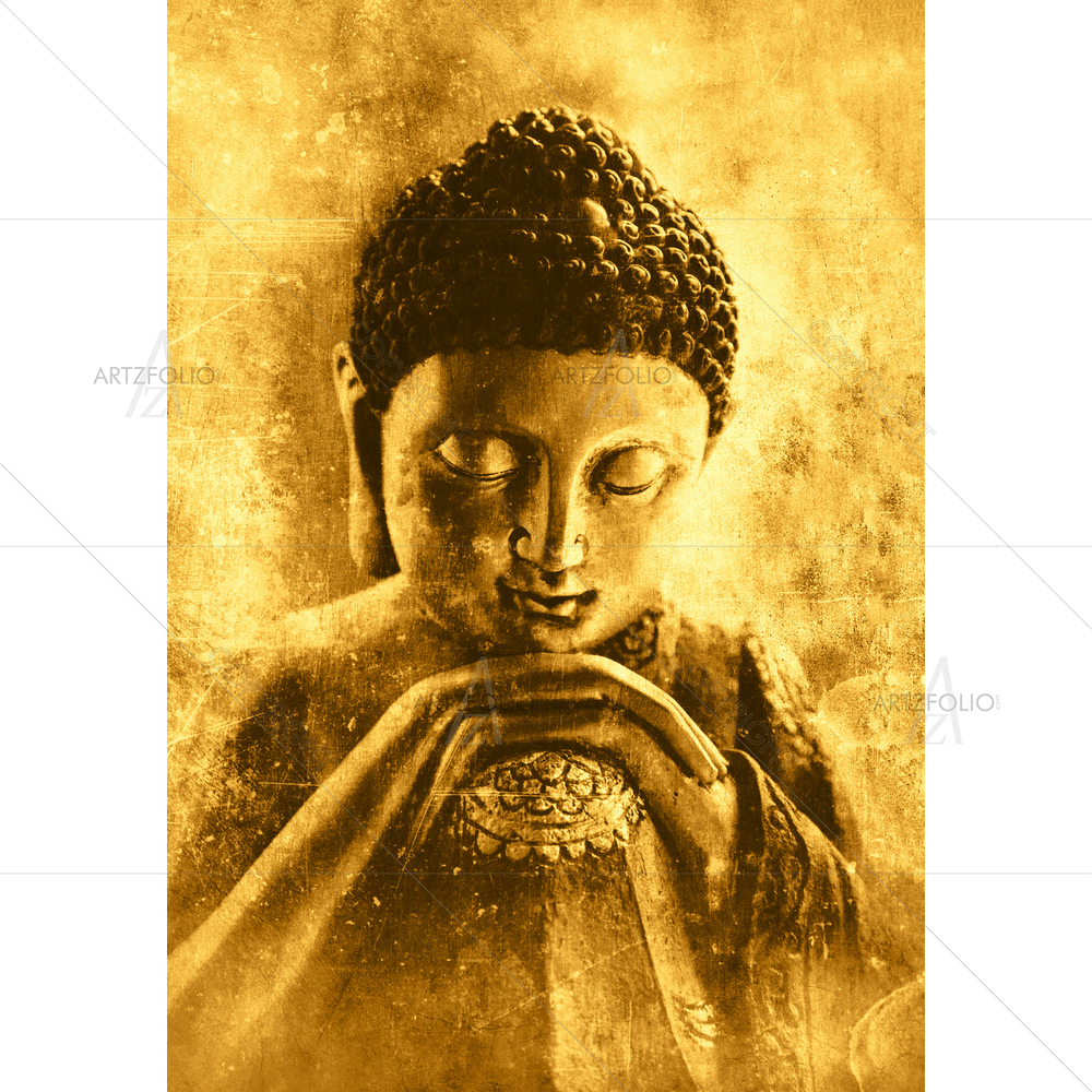 Golden Lord Buddha D6 — Devotional custom art by ArtzFolio