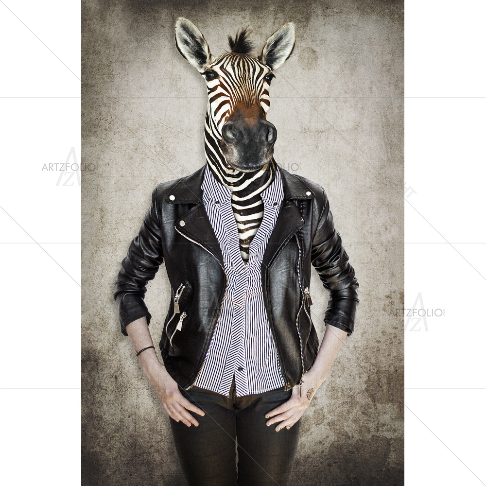 Zebra in Clothes — custom-size art design 5011424