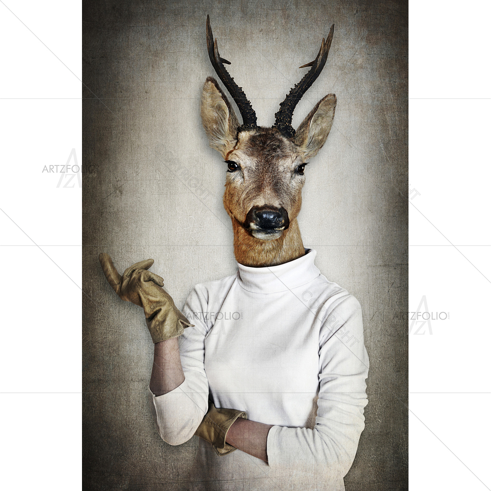 Deer in Clothes — custom-size art design 5011425