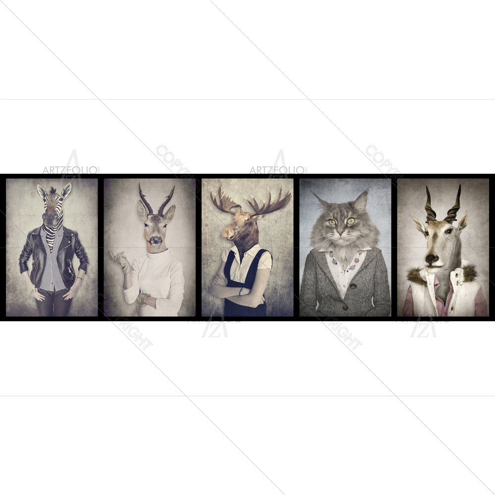 Animals in Clothes D1 — custom-size art design 5011436