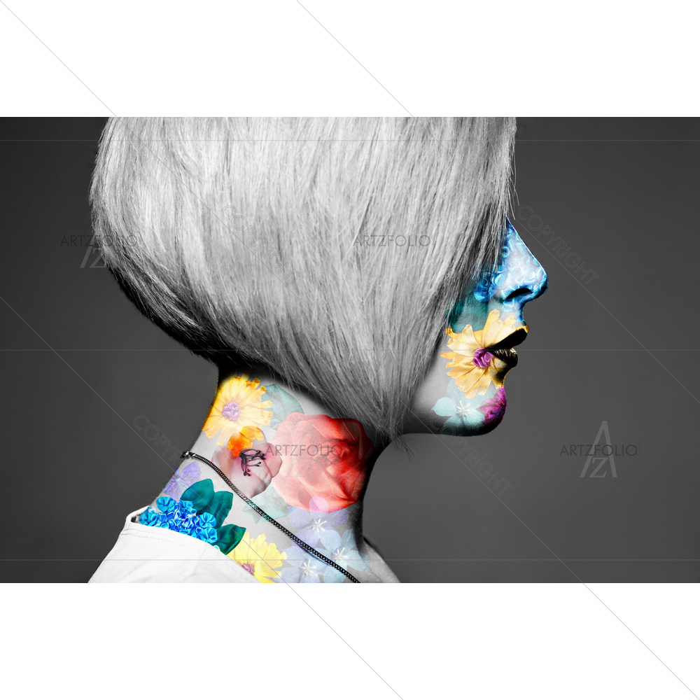 Blonde Woman Portrait — custom-size art design 5011445