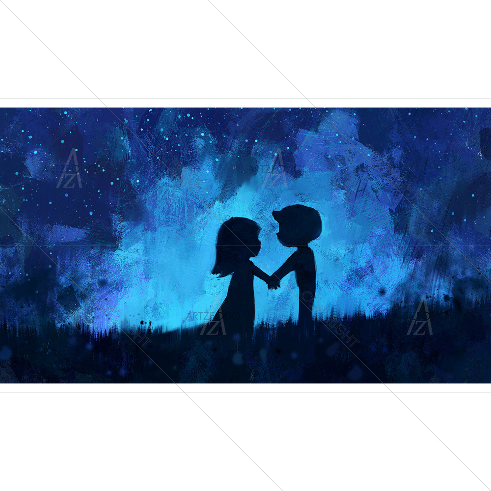 Couple Holding Hands D3 — Love custom art by ArtzFolio
