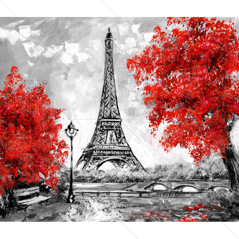Eiffel Tower in Paris, France D1 — Abstract custom art by ArtzFolio