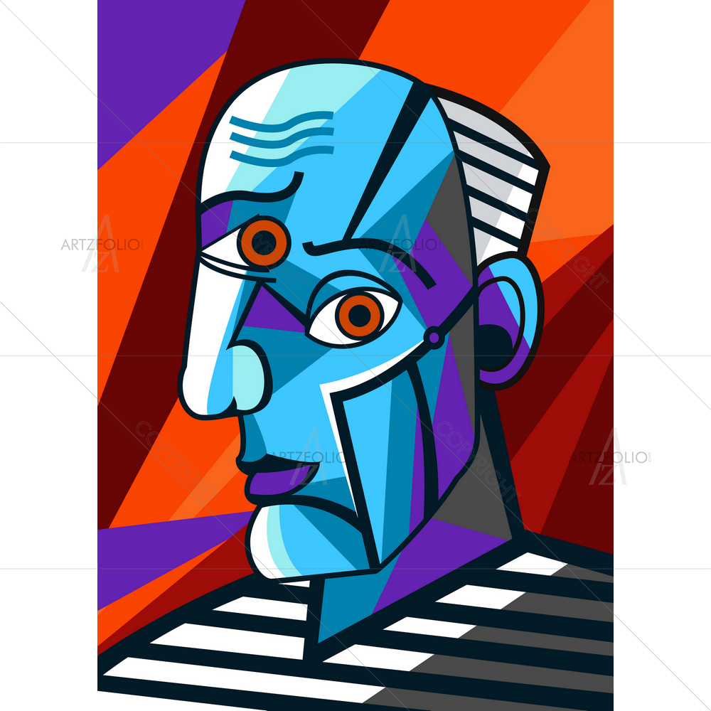 Cubistic Painter Portrait — Cubism custom art by ArtzFolio