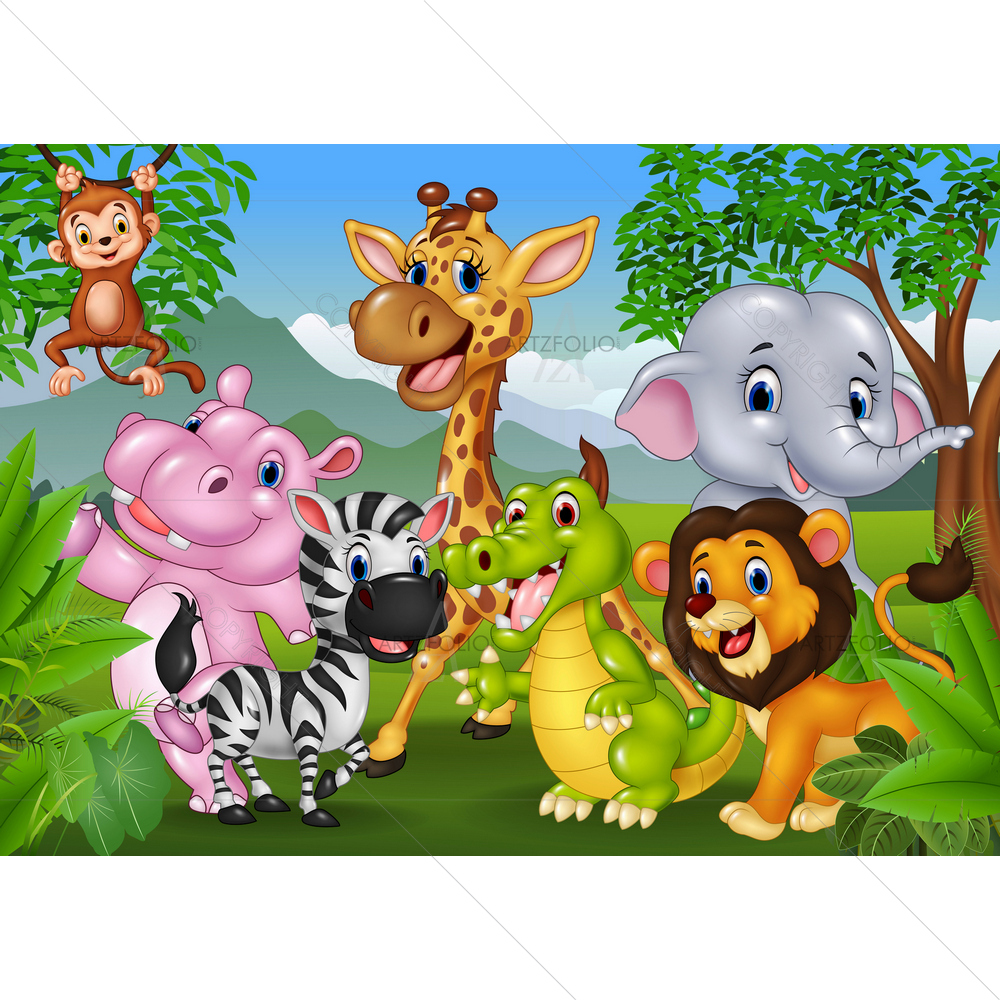 Cartoon Animals D3 — custom-size art design 5011484
