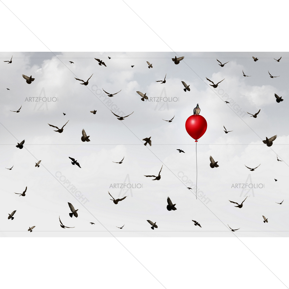 Birds Group Flying — custom-size art design 5011488
