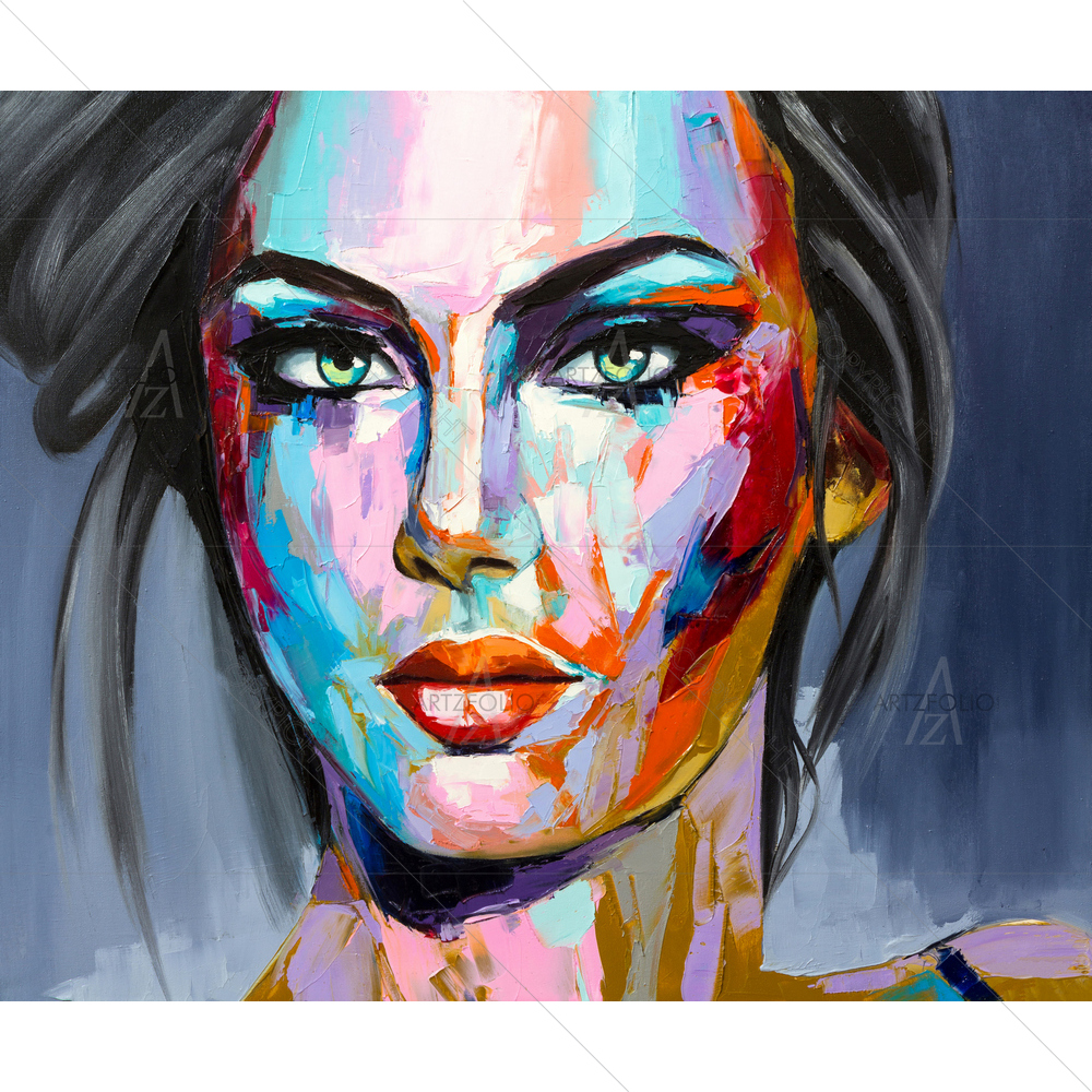 Colorful Woman Portrait — custom-size art design 5011491