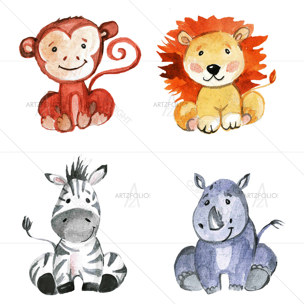 Baby Animals D1 — African custom art by ArtzFolio