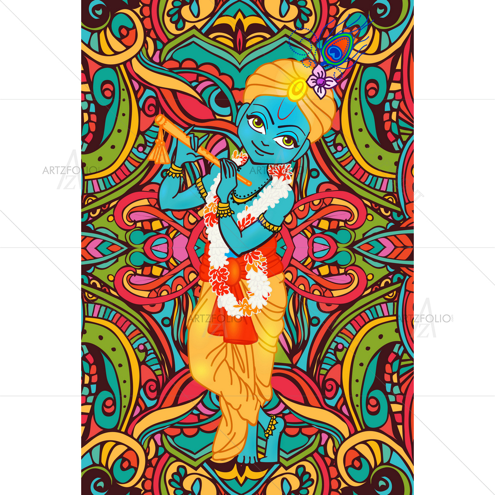 Hindu God Krishna Janmashtami D2 — custom-size art design 5011498