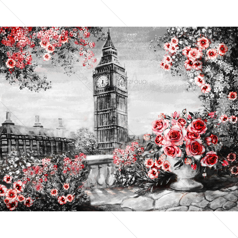 Summer Landscape London — Botanical custom art by ArtzFolio
