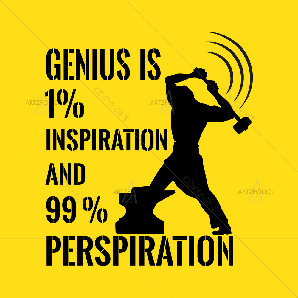 Genius Inspirational Quote — Abstract custom art by ArtzFolio