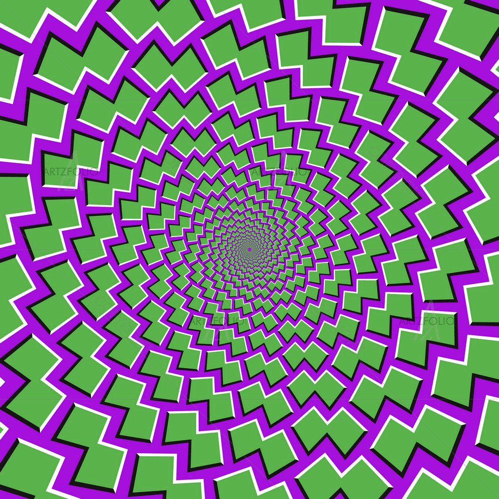 Green Shapes Fly Apart Circularly From Center — custom-size art design 5011513