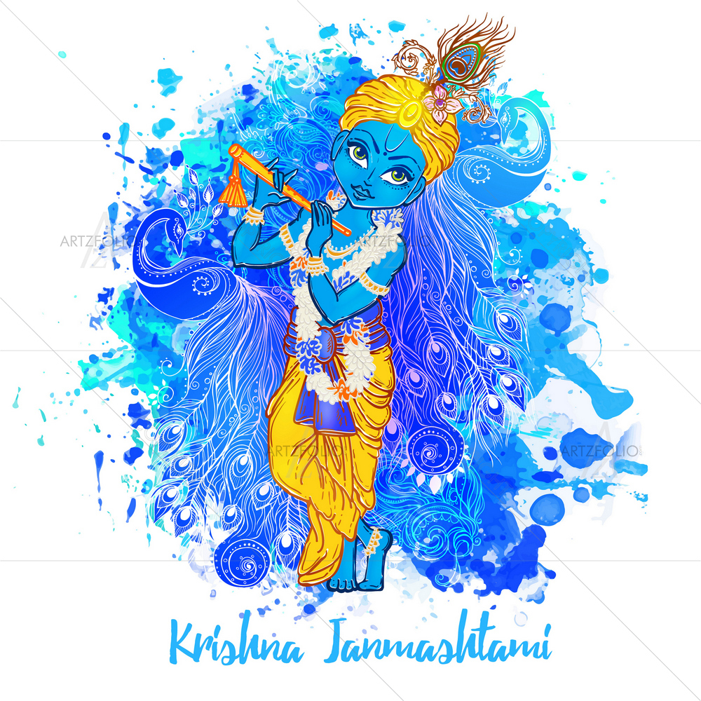 Hindu God Krishna Janmashtami D3 — custom-size art design 5011518