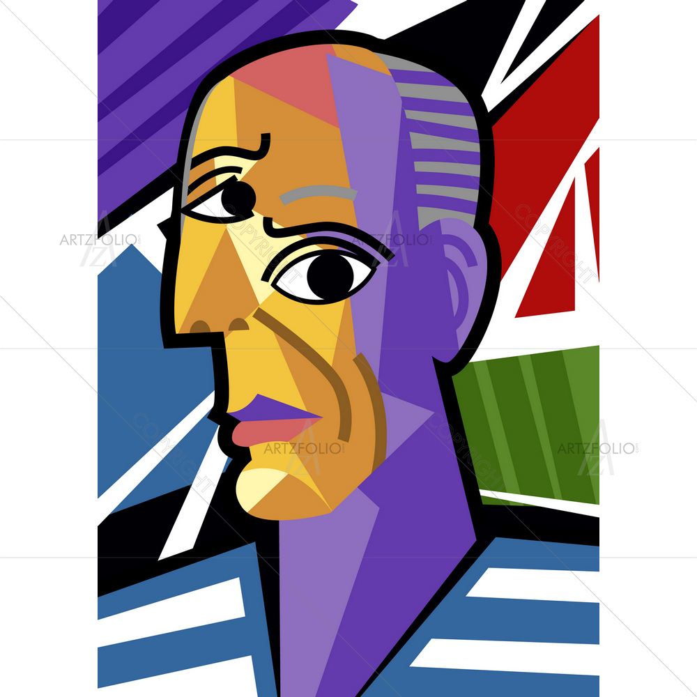 Cubistic Portrait D2 — Cubism custom art by ArtzFolio