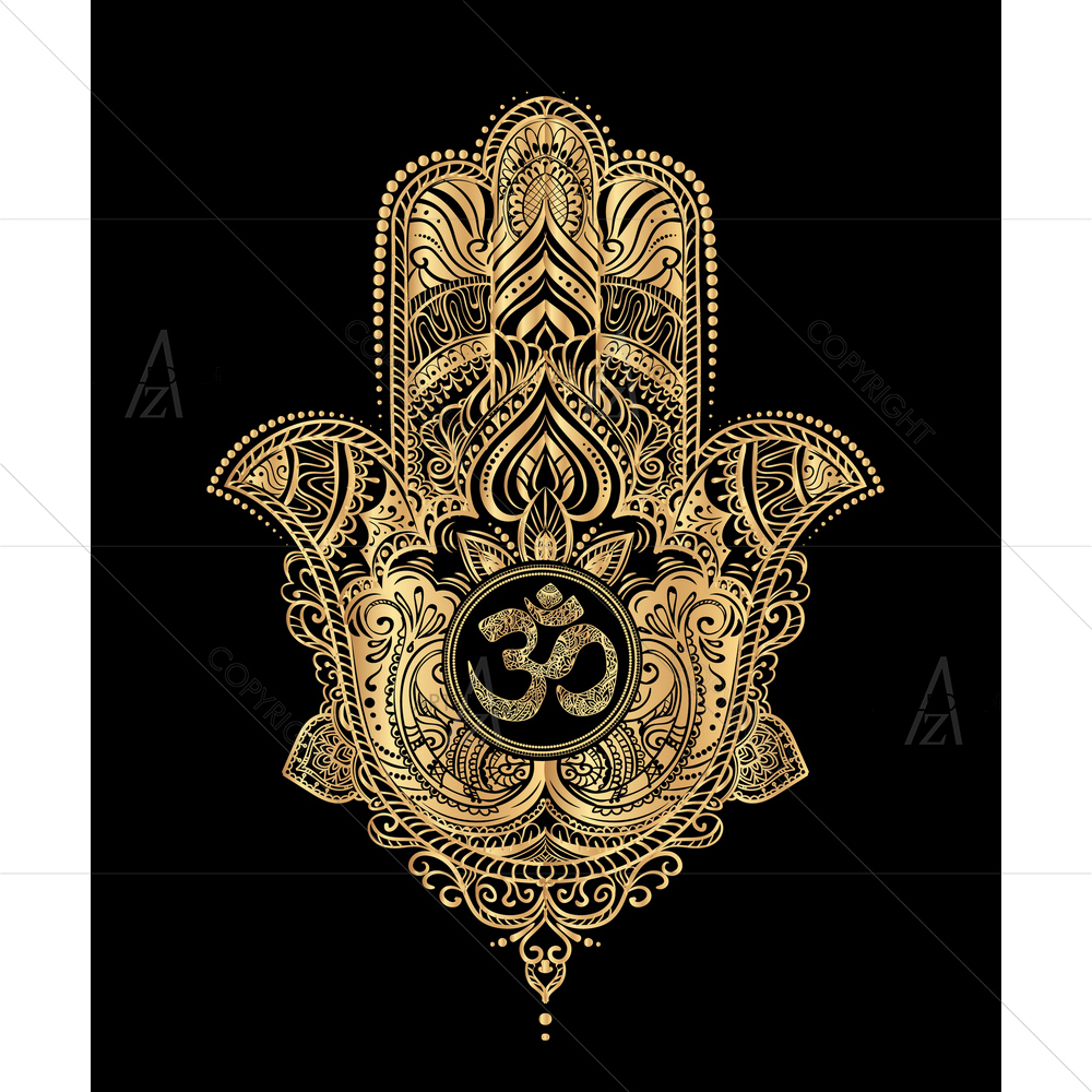 Ornate Amulet Hamsa Hand of Fatima — custom-size art design 5011546