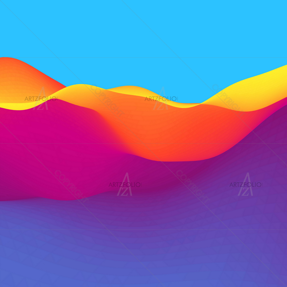 3D Abstract Waves D2 — custom-size art design 5011550