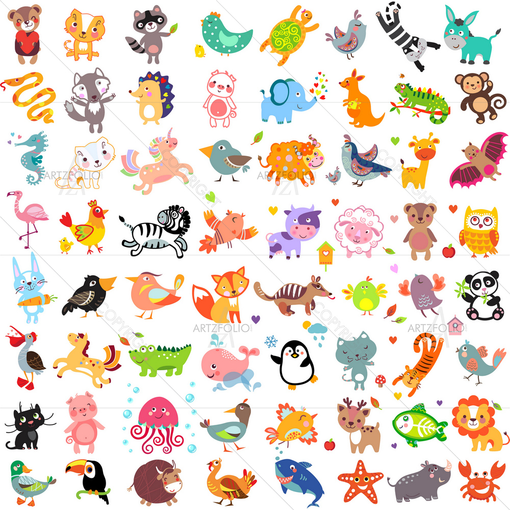 Baby Animals and Birds — custom-size art design 5011561