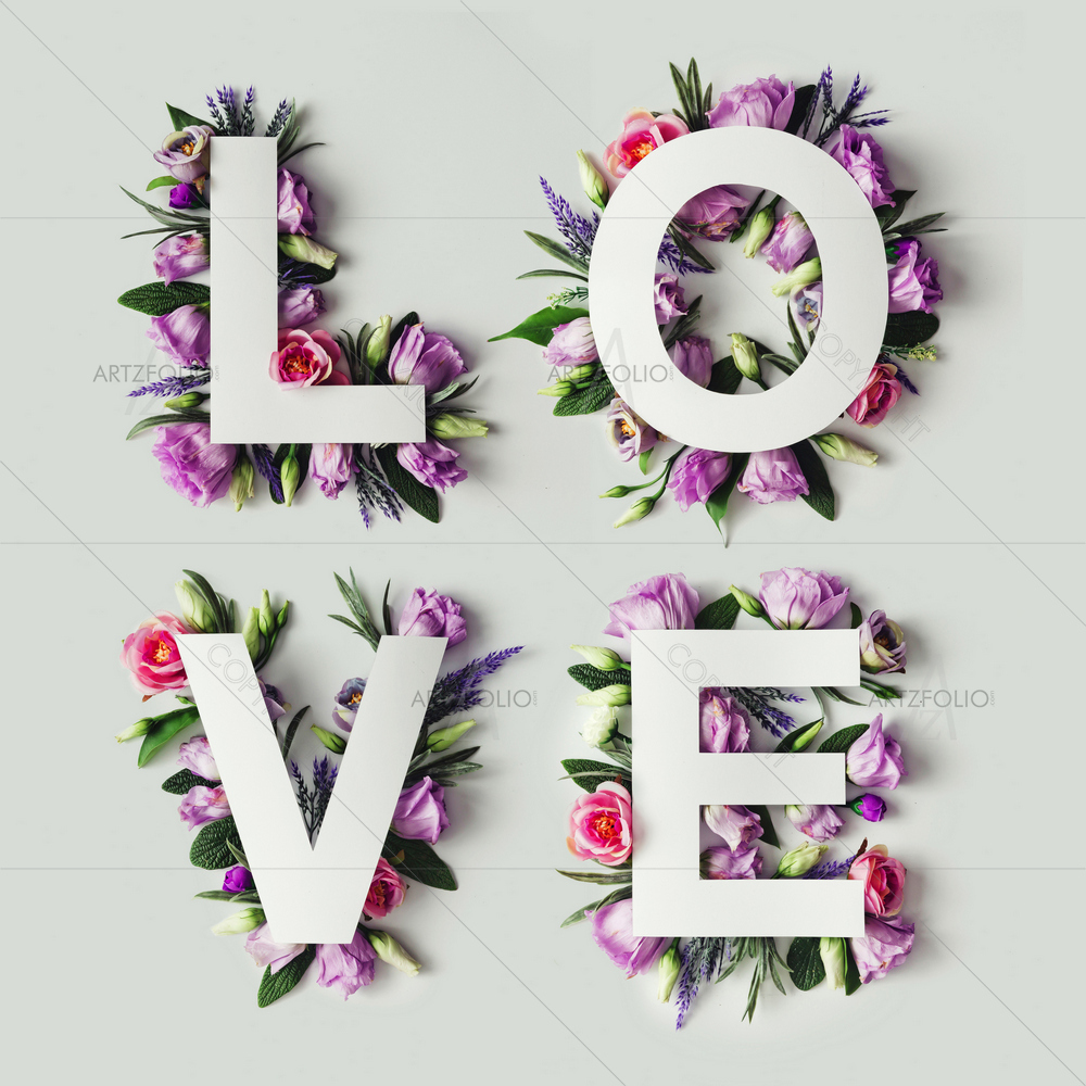 Colorful Flowers, Leaves — custom-size art design 5011566
