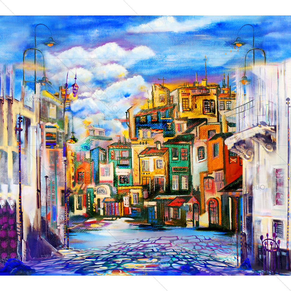 Little Town With Bad Weather — Abstract custom art by ArtzFolio